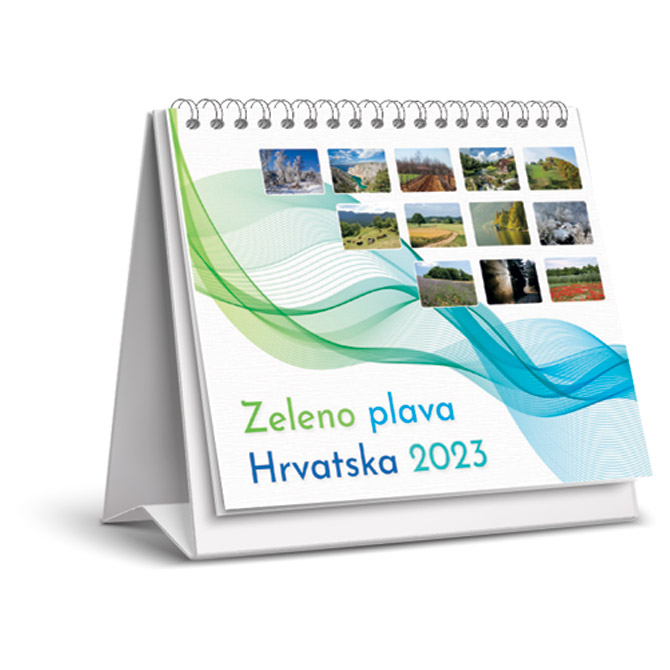 Kalendar stolni mali “Zeleno-plava Hrvatska” 13 listova, spirala