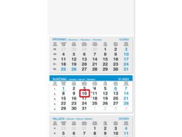 Poslovni trodjelni kalendar, sivo-plavi