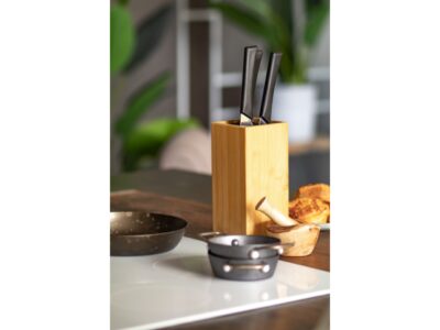 Santoku, bamboo knife block