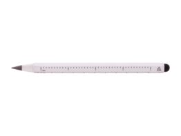 Ruloid, inkless pen with ruler