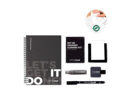 STARTER KIT INFINITEBOOK. Komplet “Infinitebook” s tvrdim koricama, 1 komplet za čišćenje, 1 marker i 1 držač za kemijsku olovku (33211)