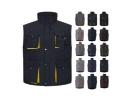 VL NERGAL. Podstavljeni prsluk, dvobojan, s više džepova (120g/m²), od poliestera (100%) (36082)