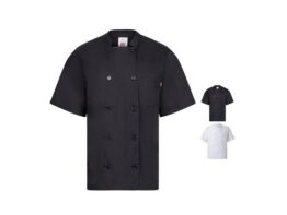 VL DURGA. Kuhinjska jakna kratkih rukava od poplina (110g/m²) od pamuka (35%) i poliestera (65%) (36122)