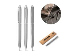 CHRIS. Kemijska olovka s tijelom od nehrđajućeg čelika (53% rSS) s kopčom (91780)