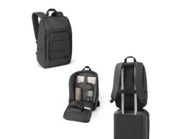 TOULON. Ruksak za prijenosno računalo izrađen od 600D recikliranog poliestera-a visoke gustoće s vodootpornom završnom obradom 16″ (92193)