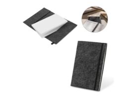 BALDWIN. A5 blok za pisanje s omotom od recikliranog filca (100% rPET) i crtanim stranicama od 100% recikliranog papira (93636)