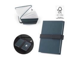 SANDERSON. A5 blok za pisanje u PU (50% recikliran) s dva bloka: stranice s crtama i obične stranice (93654)