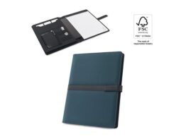 SANDERSON FOLDER. Mapa A4 od PU (50% reciklirano) s magnetskim zatvaračem i notesom sa stranicama na crte (93656)