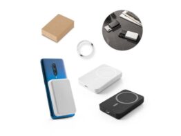 AMPERE 5. 5.000 mAh magnetska prijenosna baterija sa superbrzim bežičnim punjačem od 15 W, recikliranog ABS-a (100% rABS) (97166)