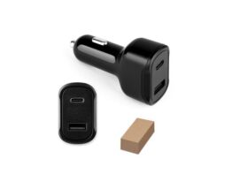 DIRAC. Adapter za upaljač s USB-A priključkom 18W i USB-C 20W u 100% rABS-u (97189)