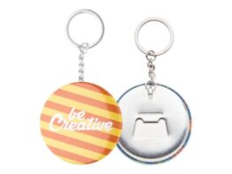 KeyBadge Bottle, pin button keyring