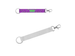 CRAWLEY. Kratka poliesterska vrpca za sublimacijski tisak sa standardnim prstenom i karabiner kopčom (94420)