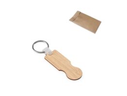 SHOPZ. Privjesak za ključeve od bambusa s krajem u obliku novčića (95116)