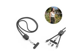 ZEWAIL. Vezica s držačem za pametni telefon, USB-C kabelom i raznim adapterima od recikliranog ABS-a i recikliranog TPE-a (97194)