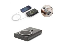 WRIGHT 10. Magnetska prijenosna baterija s izuzetno brzim punjenjem od recikliranog aluminija i recikliranog ABS-a 10’000 mAh (97216)