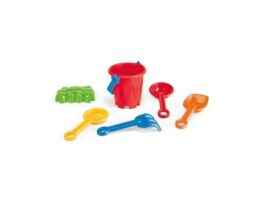 VALLARTA. Plažni set od PP plastike s 5 dodataka: 3 lopatice, 1 grabljice, 1 riba ili 1 rak (98161)