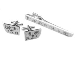 Tahiti, cufflink and tie clips set