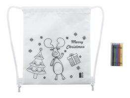 Julfar Bag A, colouring Christmas drawstring bag