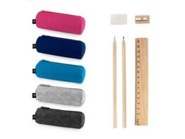 NOMAD. Višenamjenska torbica od recikliranog filca (100% rPET) s ravnalom, olovkama, gumicom i šiljilom (11196)